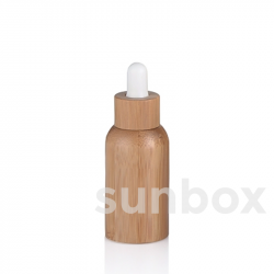 Botella Vidrio 30ml con Revestimiento de Bambú