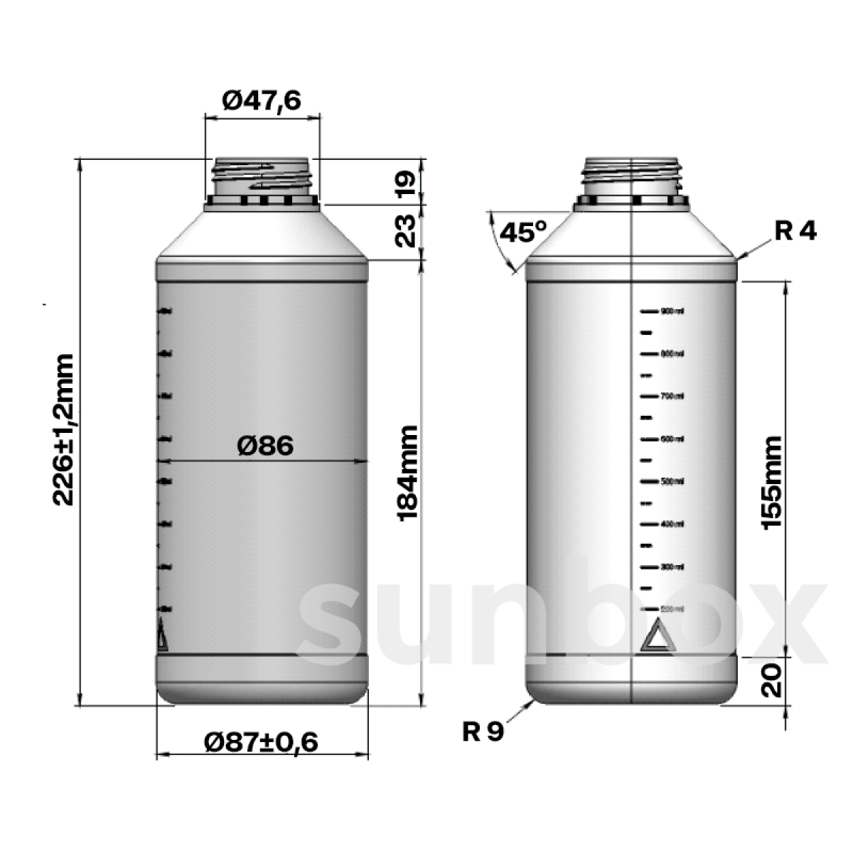 Botella 1L Natural