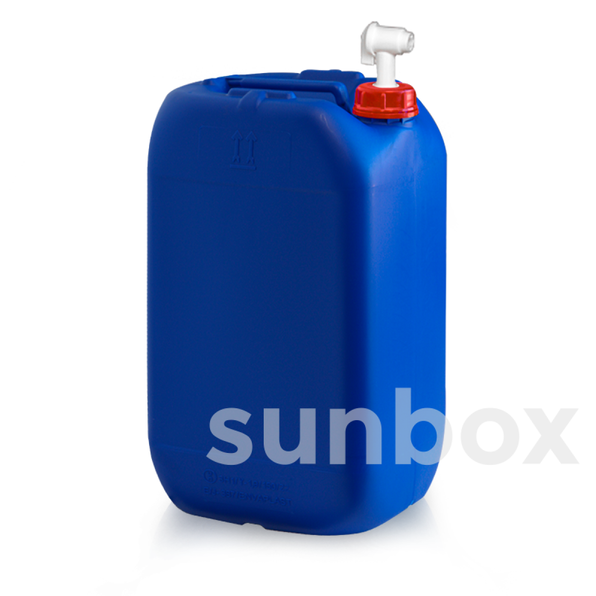 Bidón rectangular de plástico azul 30 litros con cierre metálico