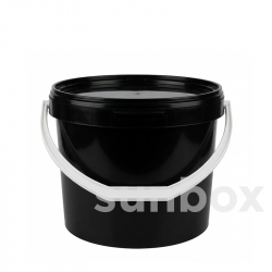 Cubo de 7L Negro con Asa Blanca