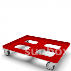 Base rodante Rojo (816x616mm) con Frenos